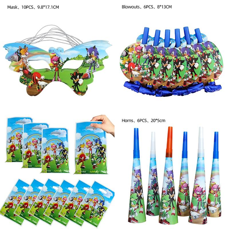 Party Birthday Supplies Set Cake Topper Banner Cups Balloons Plates