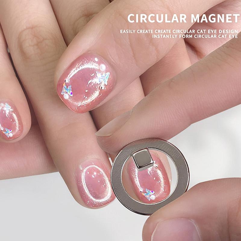 Black Hole Cat Eye Nail Magnet – Hollow Ring Design for Magnetic Gel Polish, Creates 3D Suction Effect, Manicure Tool for Cat Ey