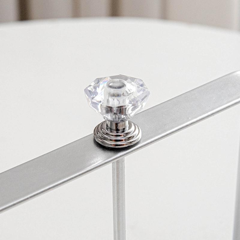 Desktop Tissue Holder Wrought Iron Crystal Ball Tissue Box Ornaments Restaurant Square Base Tissue Organizer for Room