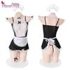 Feimu Lace Maid Role Play Lingerie: Plus Size Sexy Maid Outfit Pajamas