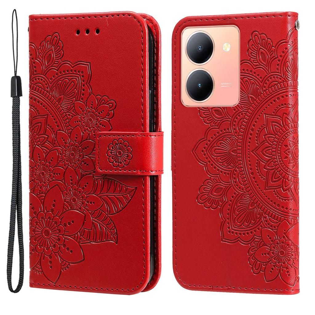 For vivo Y78 (China) 5G/Y36 4G/5G Case Floral Pattern PU Leather Wallet Stand Phone Cover