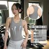 Siomlana Hot Yoga Formad Tanktop Yoga BH Sport Rund Damlinne, Topp, T-shirt, Topp, Camisole, Hals, Slät, Fukttransporterande, Snabbtorkande