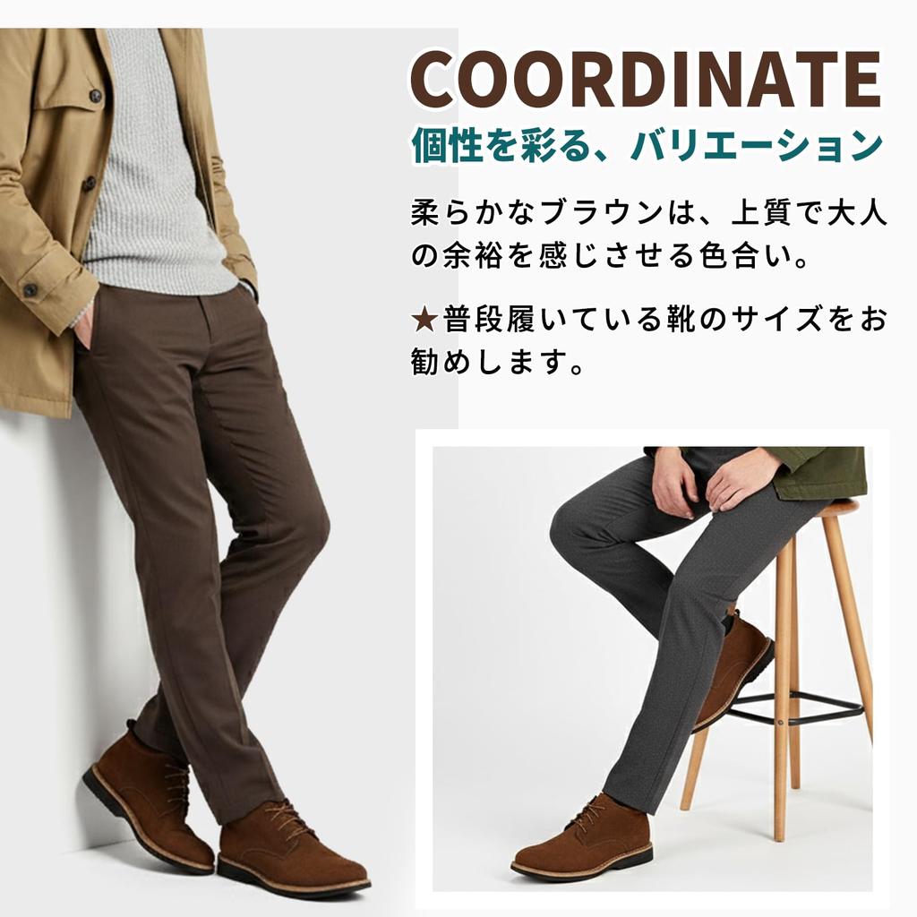 SOARHOPE Men's Genuine Leather Suede Chukka Boots, Lace-Up Mid-Cut, for Casual, Office, and Formal Occasions, Brown (Lace-Up)