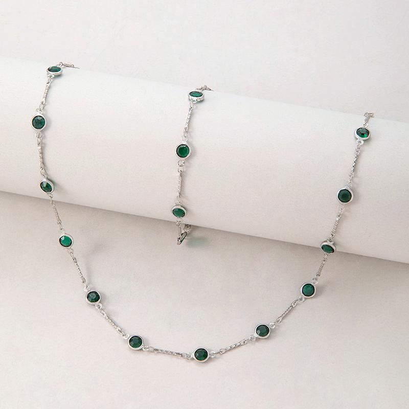 

2PCS Прості модні різнокольорові окантовки зі стразами, намисто, набір браслетів, ювелірні вироби для жінок, дівчат, елегантні розкішні прикраси