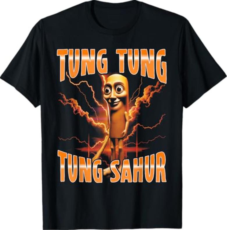 Surreal Italian Brainrot Meme Tung Tung Tung Sahur T-Shirt S