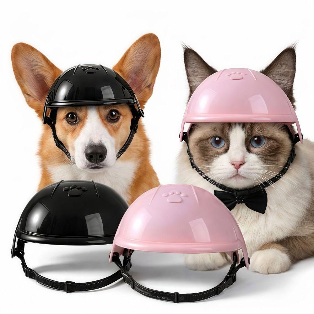 Com Furos para as Orelhas Capacetes para Cães Gatos Capacete Ajustável para Cão Chapéu Capacete de Motocicleta para Animal de Estimação Acessórios para Animais de Estimação