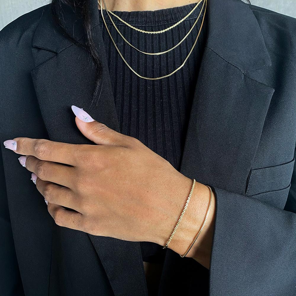 Daniel Wellington Flat Chain Necklace 2-Color Flat Chain Necklace WomenS Necklace