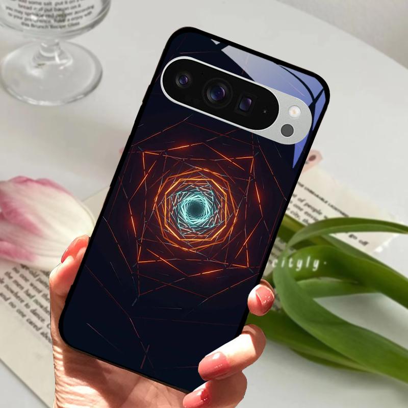 For Google Pixel 9 Pro XL Case Pixel9 Cute Animal Tempered Glass Phone Cover For GOOGLE PIXEL 9A Glass Protective Fundas Cases
