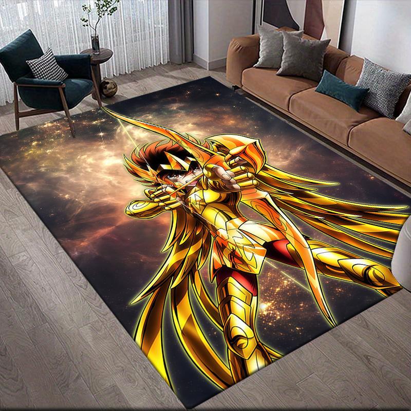 Saint Seiya Golden Saints Anti-Slip Floor Mat, Rectangular Carpet for Bedroom & Entertainment Space