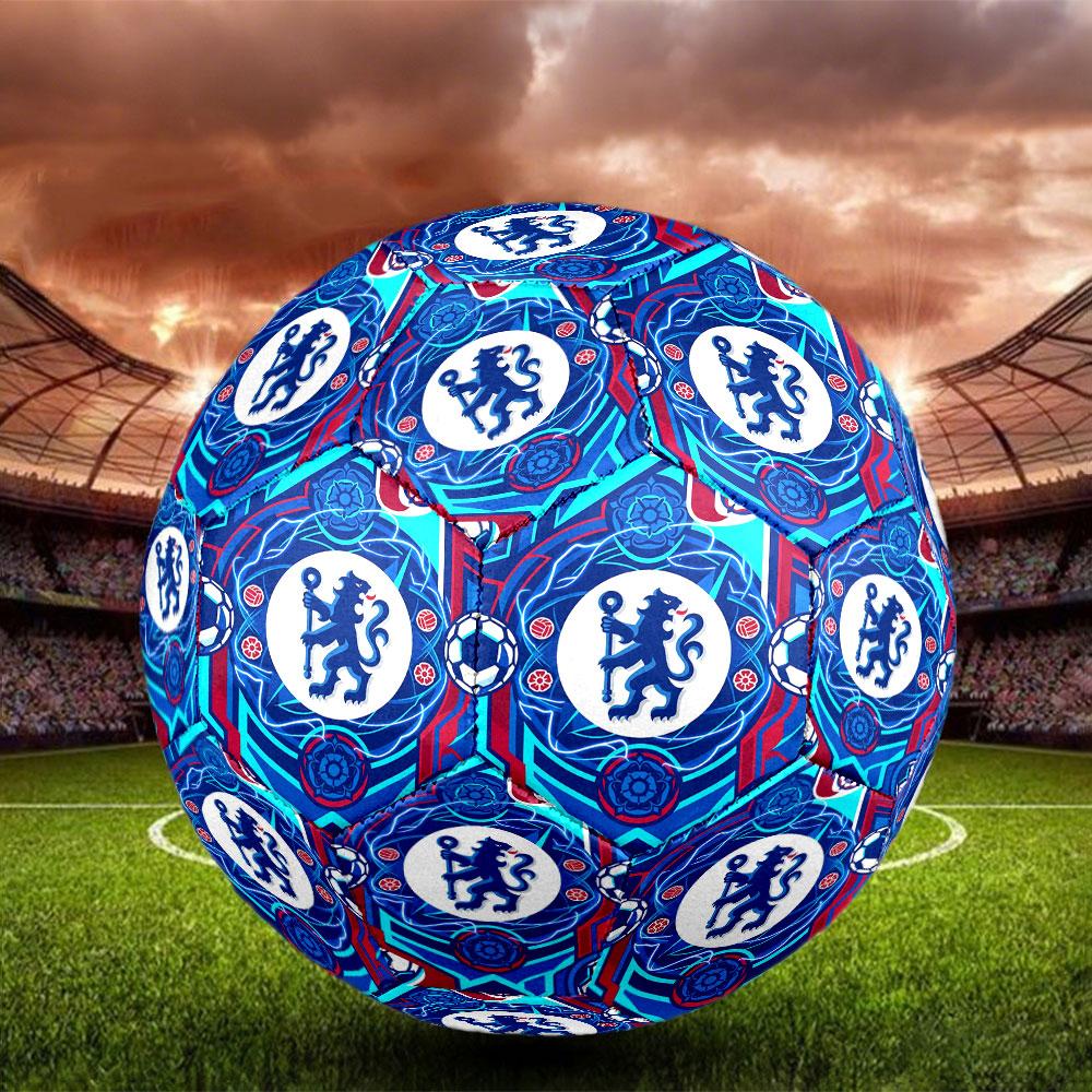 Chelsea Football Club Print Size 5 Soccer Ball, Standard Match Football for Sports Game and Team Practice, Ideal Gift for Soccer Fans