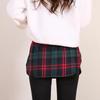 Plaid Layered Sweater Skirt for Women - Autumn/Winter Bottoming with Faux Hem To Cover Hips.