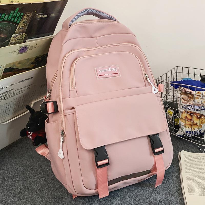 School Bag Men's College Students Middle School Students High Quality Fashion Girls Junior High School Students Solid Color Elementary School Students
