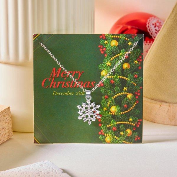 Christmas Snowflake Zircon Necklace Elk Tree Collarbone Chain Exquisite Jewelry For Women Men Holiday Party Gift