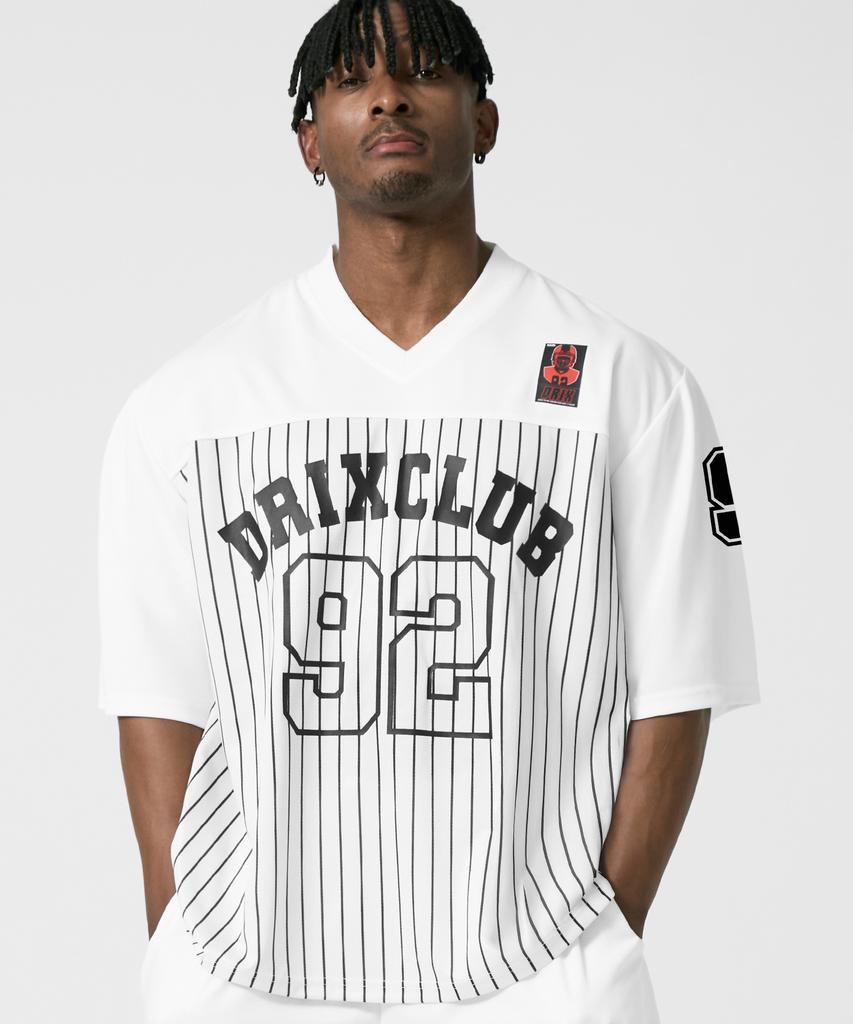 DRIX Rugby Stripe Mesh Jersey Half Sleeve_White
