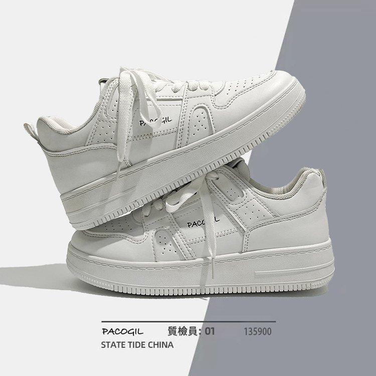 

2025 summer new muffin thick baseplate shoes women s color matching plane light student women s leisure sports white shoes 35 белый