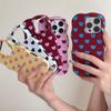 Korea Wave Love Heart Pattern Hit Color Frosted Phone Case For iPhone 16 15 14 13 Pro Max 2-in-1 Film Shockproof Hard Back Cover