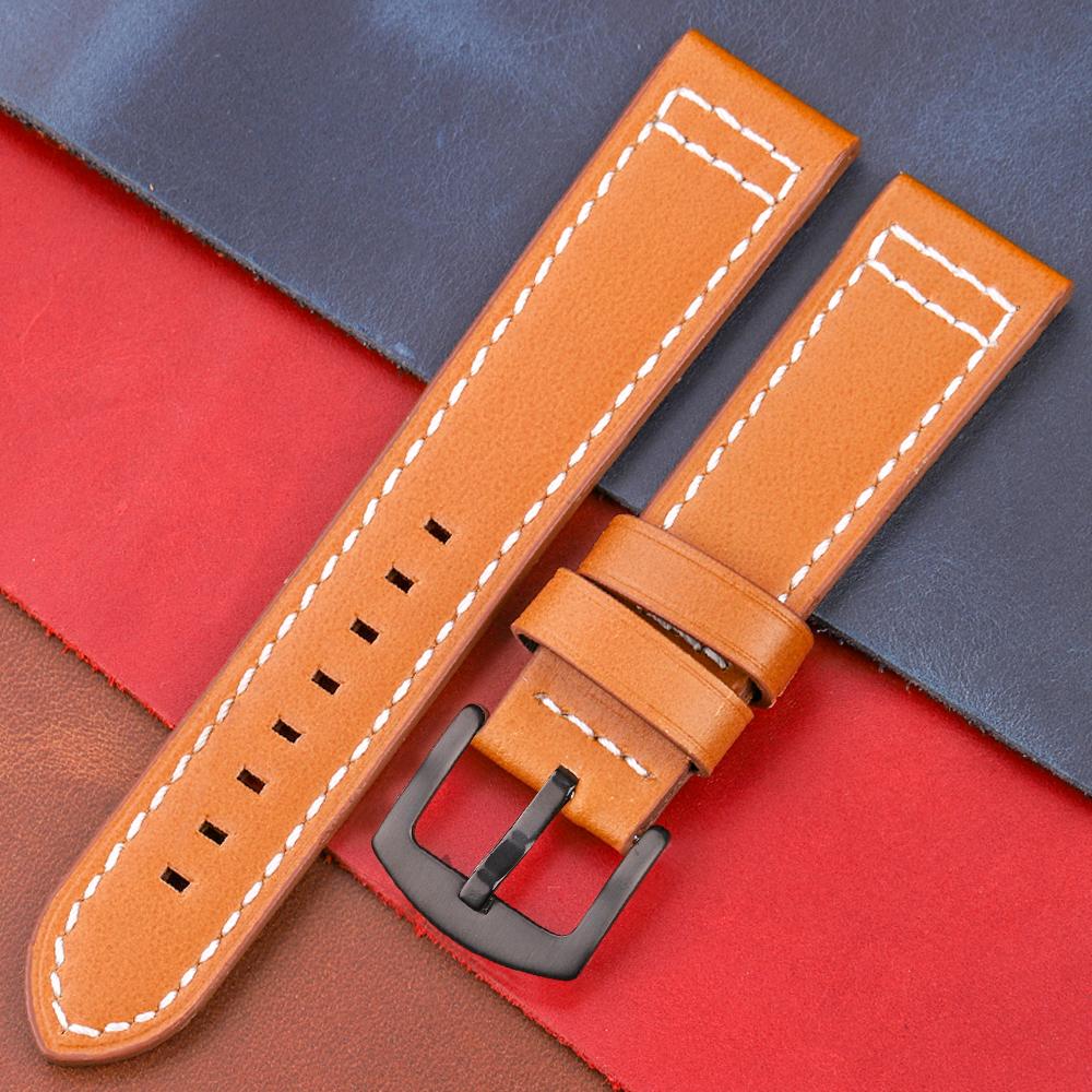 Watchband Genuine Leather Watch Band Strap Quick Release Vintage Watchband Metal Buckle Wristband Belt Accessories 18mm 20mm 22mm 24mm