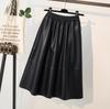 High-Waisted Coffee PU Leather A-Line Skirt - Autumn/Winter 2025 Mid-Length Slimming Pencil Design