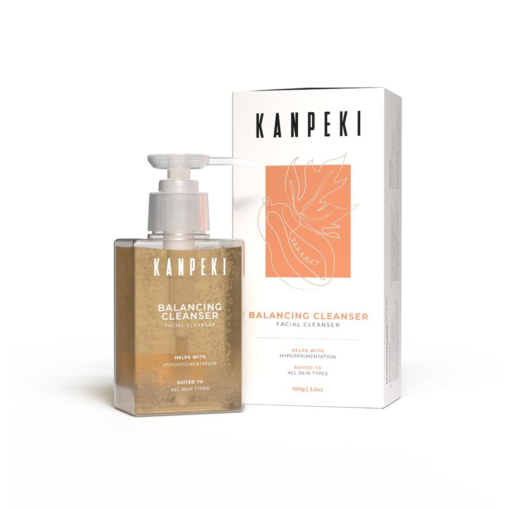 Kanpeki Balancing Cleanser Reduziert Hyperpigmentierung | Gesichtswaschmittel zur sanften Aufhellung der Haut | Reiniger für trockene bis normale & empfindliche Haut | Sorgt für gleichmäßige S