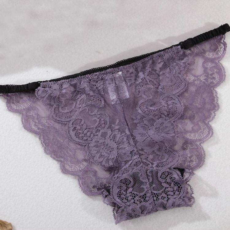 Sexy underwear ultra-thin transparent temptation lace underwear comfortable and breathable hip lift low waist large size underwear underpants