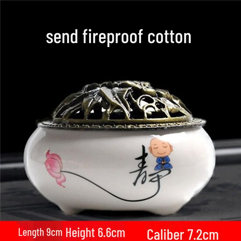 Celadon Ceramic Incense Burner for Home, Buddhist Supplies, Sandalwood Incense Path, Ice Crack Kiln Change Design.