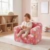 Children's Sofa, Kids Couch with Carrying Handle and Side Pockets, Kids Foam Chair, Toddler Armchair, Lightweight Kids Sofa Chair, Pink Rainbow