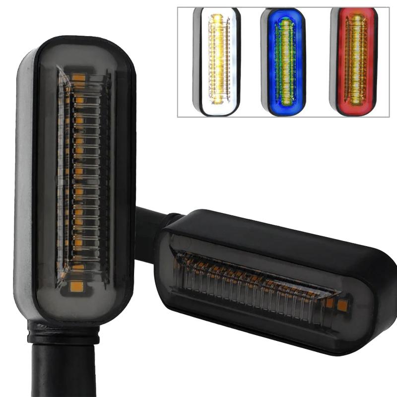 10mm Motorcycle LED Turn Signals Light Blinker Flowing Water Indicators Lamp Flasher Front Rear Lamp For Kawasaki Yamaha