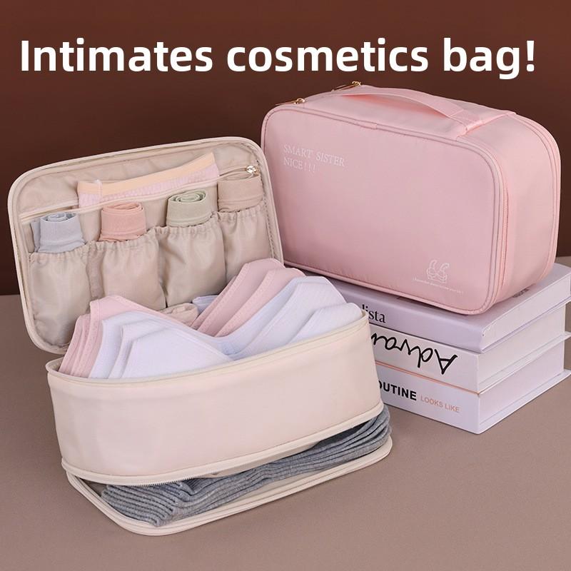 Reiseaufbewahrungstasche Tragbare Unterwäsche Strumpfhose, Socken Organisationstasche, Doppelschichtige Große Kapazität Gepäcktasche Reiseutensilien