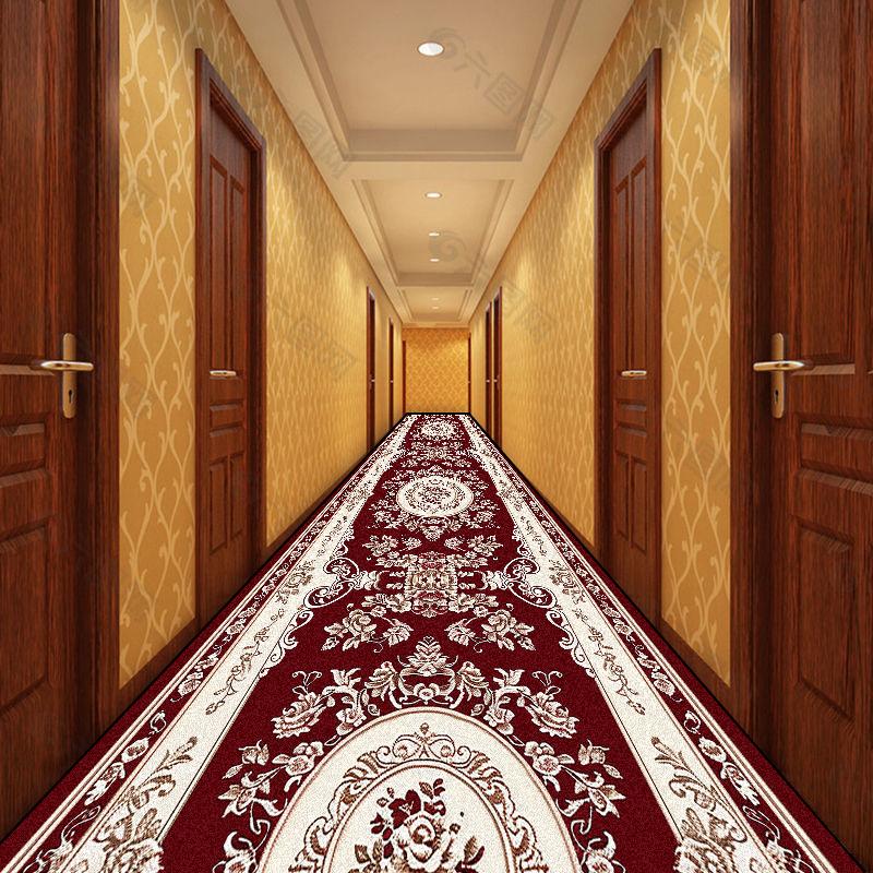 Gorgeous Retro European Decoration Home Carpet Runner Red Long Corridor Rugs Non-slip Stairway Carpets Luxury Doorway Floor Mats