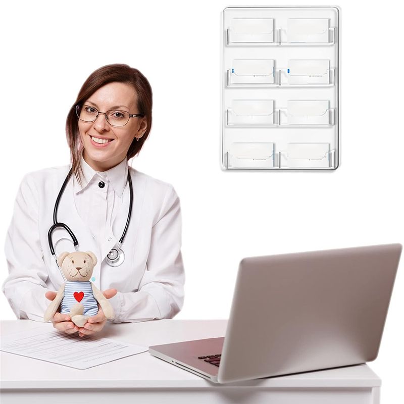 C-Praktischer Wandmontage Acryl Visitenkartenhalter Klarer Aufkleber Aufsteller Mehrere Kartenhalter Klarer Acryl Organizer