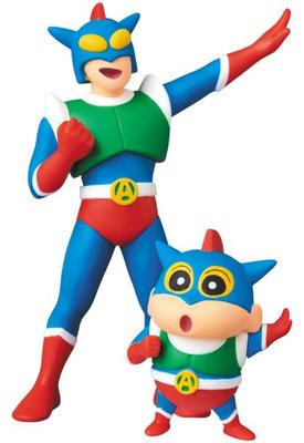 UDF Ultra Detail Figure 762 Crayon Action Kamen Action Kamen Approximately Finished Figure No. Shin-chan & Shin-chan (Renewal Edition) 95mm/42mm Tall,