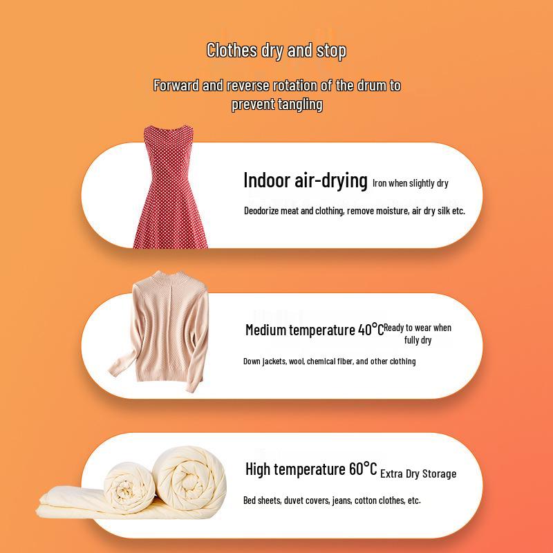 Wall-Mounted Smart Drum Dryer: Fast Drying & Sterilization with Mite Removal for Household Use