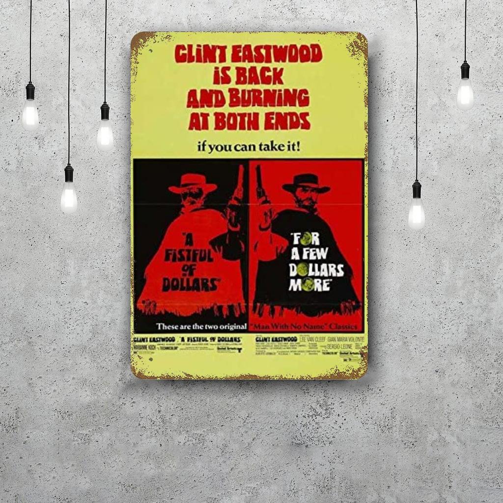 fistful of dollars Classic Poster Rusty Metal Plaque Retro Decorative Plate Bar Man Cave Garage Club Metal Sign Wall Decoration