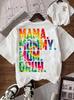 Unisex Mama Graphic Tshirt Mothers Day Gift Short Sleeve Crew Neck Tee Floral Animal Heart Print Casual Daily Tops