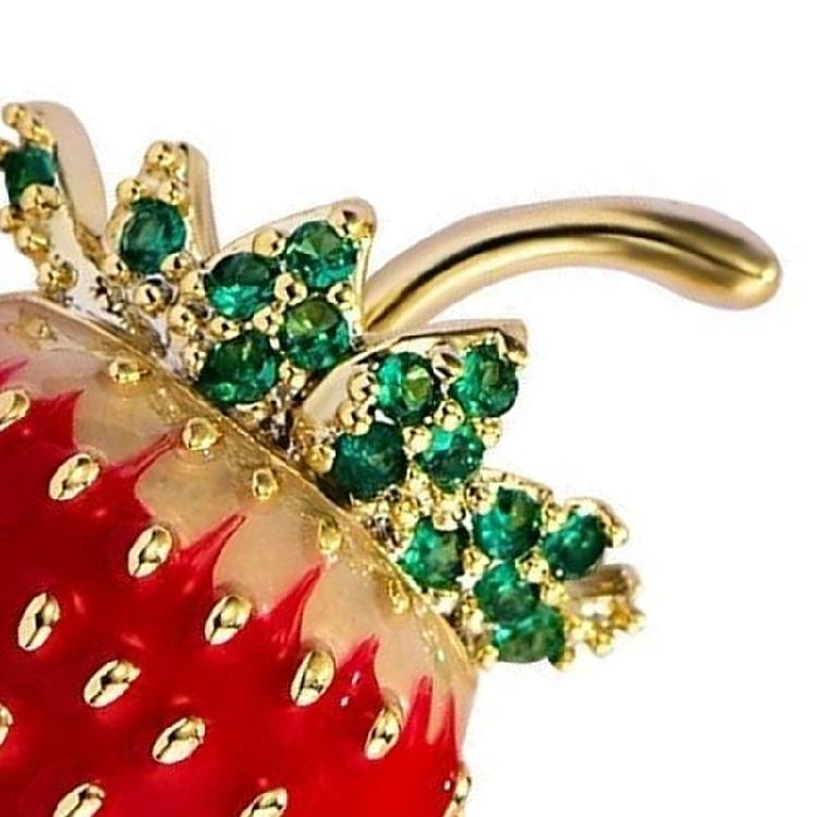Charming Strawberry Brooch Secure Nonslip Design Fashion Jewelry For Shirts Jackets Bags Gift For Friend