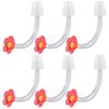 6Pieces Hummingbird Feeders Spouts Plastic Flower Feeders Nozzle Leakproof Bird Feeders Replacement Part Feeding Essential