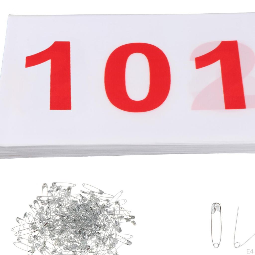 100 Pack Lightweight Numbered Race Bibs for Sports, Reliable Athletes,
