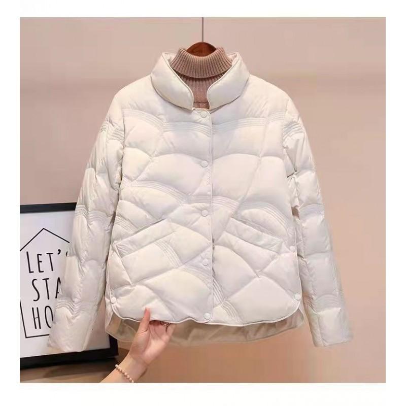 Womens Lightweight Short Down Jacket Winter White Duck Puffer Coat Slim Fit Casual Chic Outerwear