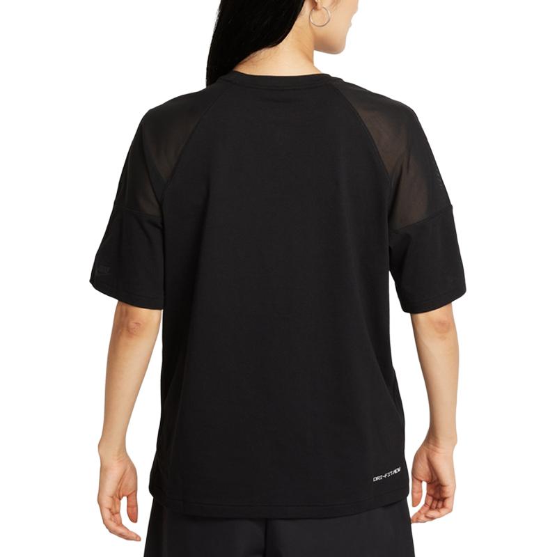 Nike Dri Fit T Shirts Women's Black Crew Neck Moderate Straight Fit DD4621-010