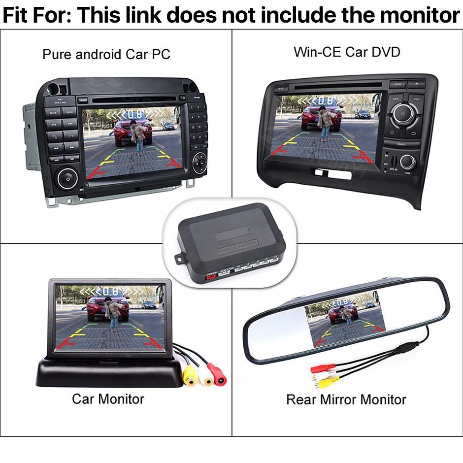 AHD Car Video Parking Sensor Reverse Radar Detector System 13mm Original Flat Sensors Can Connect Car DVD Monitor Rear Camer
