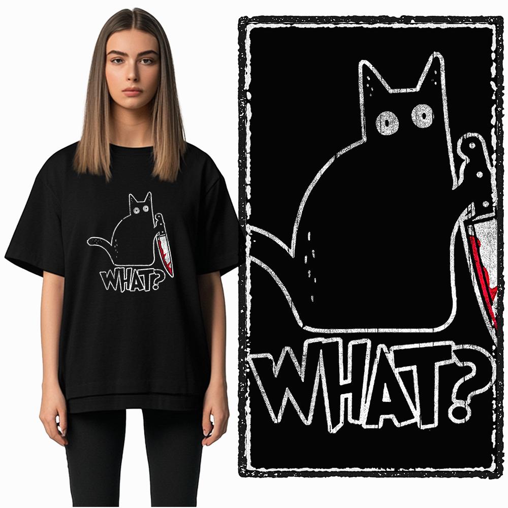 

Coolmind DB 100% Cotton Cat Print Exclusive Graphic women T shirt Cool BLACK women tshirt big size tshirt for women tee shirt S