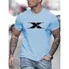 Sommer Herren 100% Baumwolle lässig locker sitzend großer X-Buchstaben-Print Rundhals Kurzarm T-Shirt Top High Street Unisex-Stil