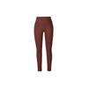 Nike Solid Logo Print Slim Fit Workout Pants Women Bottoms Brown DD5388-273
