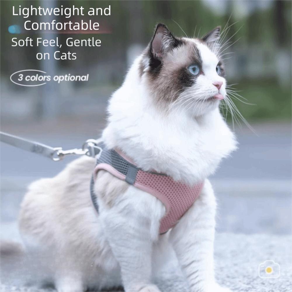 Anti-Breakage Pet Harnesses and Leashes Set Breathable Reflective Vest-Style Harness Adjustable Soft Mesh Dog Vest Chest Strap