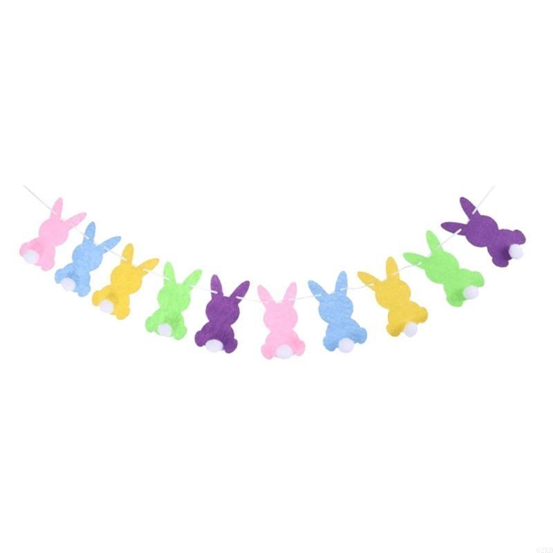 62KD Happy Easter Rabbit Bunny Ball for Banner Garland Wall Hanging Bunting Flag Deco
