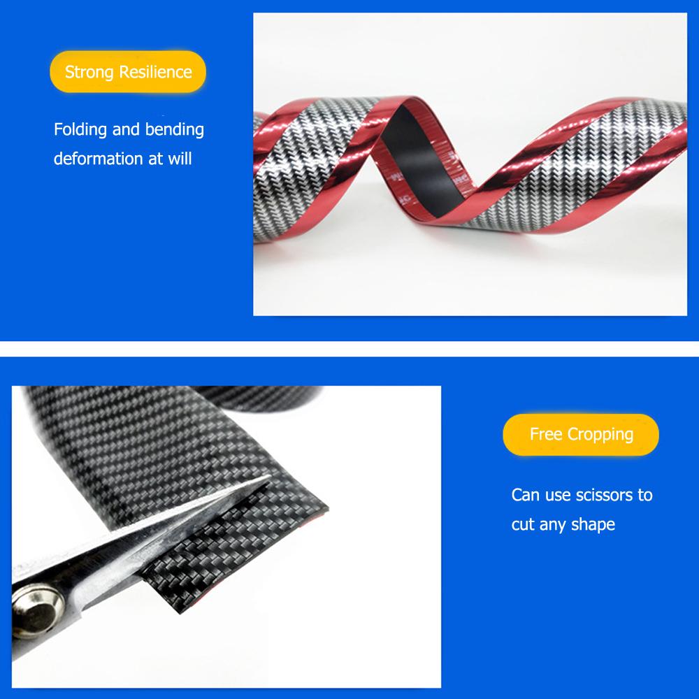 1mX5cm Anti Scratch Strip Bumper Sticker Adhesive Carbon Fiber Tape for Car Bumper Car Side Skirt Door Sill Trunk Edge Protect