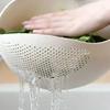 Vegetable and Fruit Washing Bowl with 2-In-1 Rice Strainer and Beans Washer - Kitchen Colander for Cleaning and Draining Food
