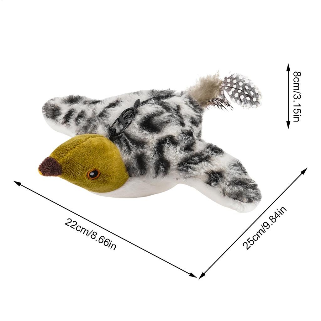 Flapping Bird Cat Toy Electric Interactive Pet Game Remote Chirping Cat Bird Toy for Teething Exercise Boredom Indoor Outdoor