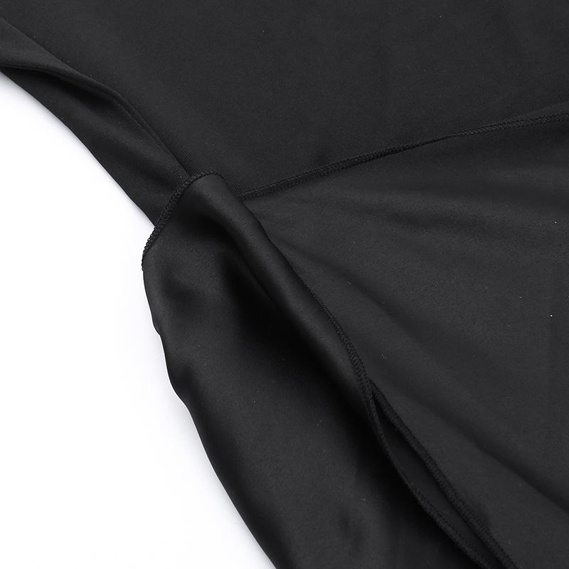 European and American One Shoulder Mesh Ribbon Slim Fit Dress