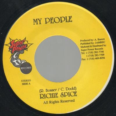 7inch Record RICHIE SPICE - My People NONE Super Power 2005 Jamaica Reggae, Ska & Dub Used